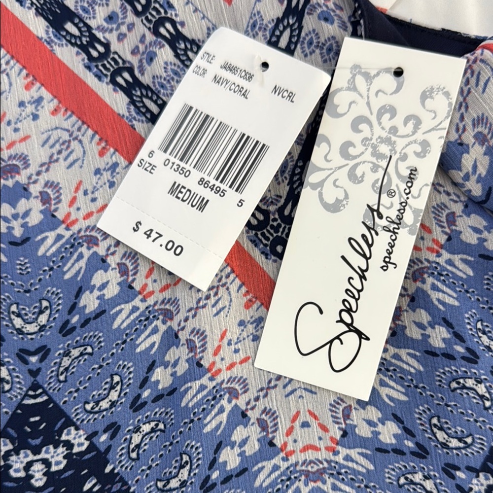 Speechless Navy and Coral Dress